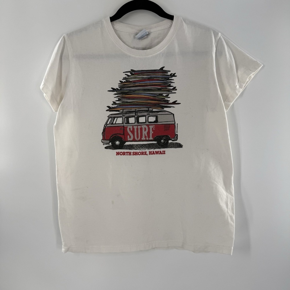 Crazy Shirts Hawaii Medium Shirt North Shore Volkswagen VW Surf Bus Distressed